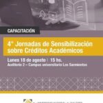 Este 18 de agosto se llevarán a cabo las 4º jornadas de Sensibilización sobre créditos académicos